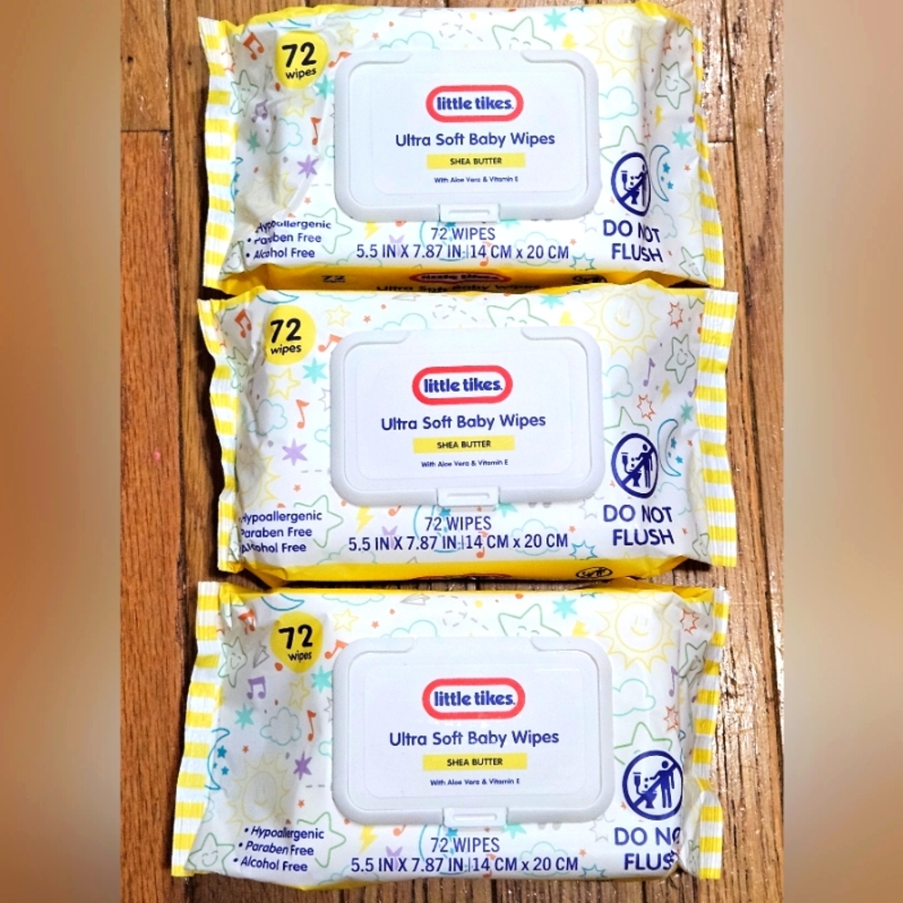 NWT 》3×《 LITTLE TIKES ULTRA SOFT BABY WIPES 72ct PACKS!
